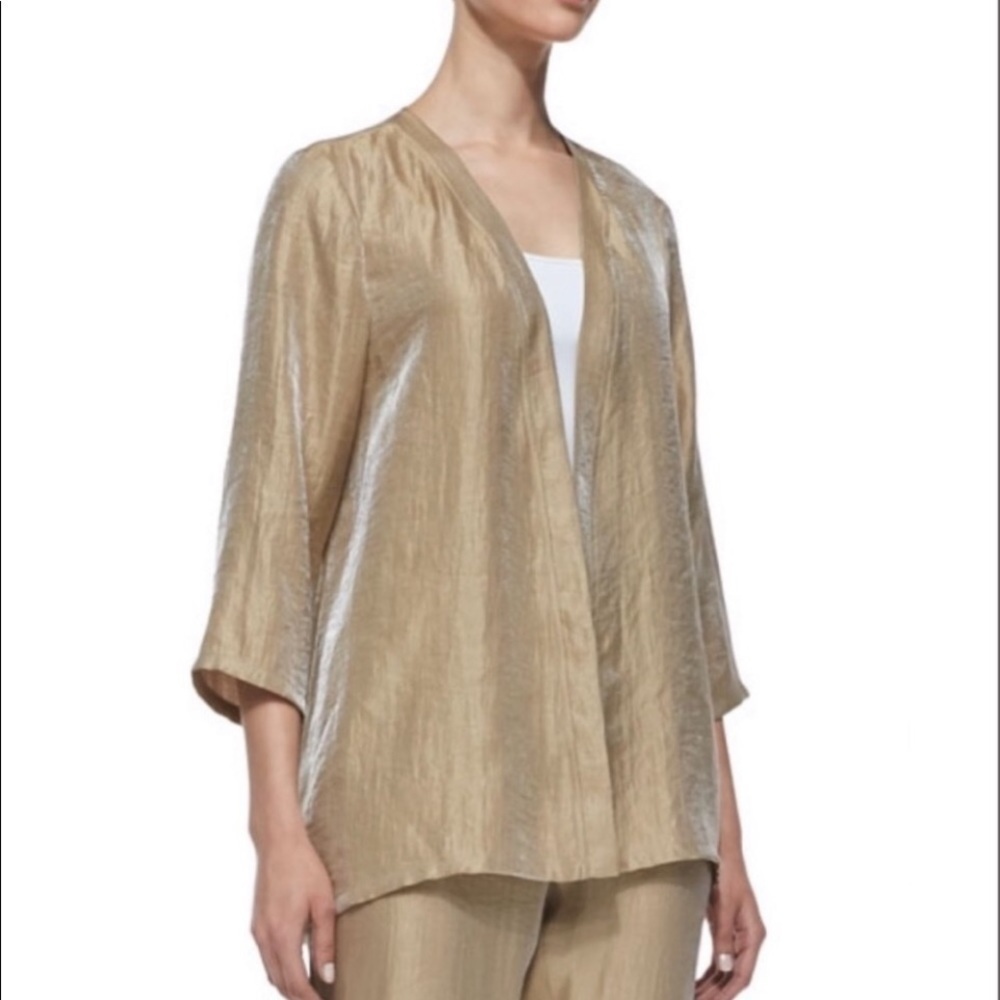NWT Peace Of Cloth Gold Color Cardigan Jacket